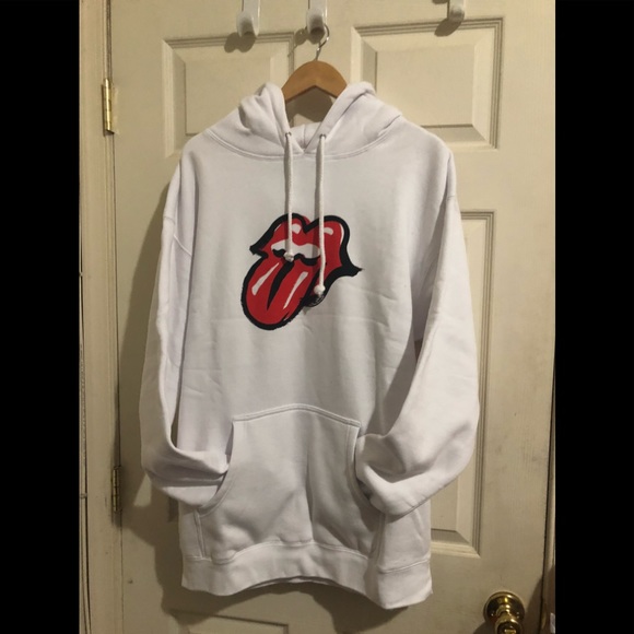 rolling stones hoodie white